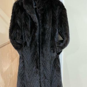 Natural Fur Dark Brown/ Black  Mink Womens Coat Small Size
